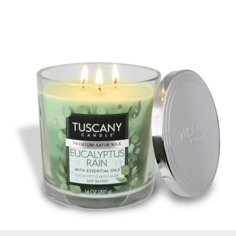 Eucalyptus Rain Long-Lasting Scented Jar Candle (14 oz) • High Intensity - Picture 2 of 10